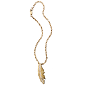 Feather Charm Bracelet Small Pavé