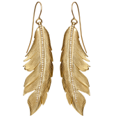 Feather Earrings Big Pavé
