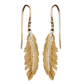 Feather Earrings Medium Pavé
