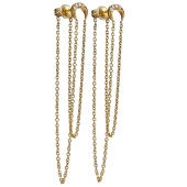 Moon Chain Studs Big Pavé