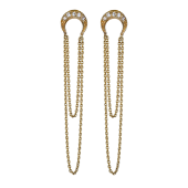 Moon Chain Studs Small Pavé