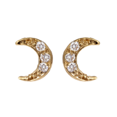 Moon Studs Small Pavé