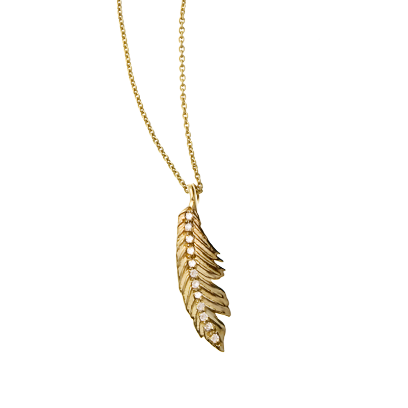 アパルトモン　MANON JEWELRY feather pendant P-Feather_Pendant_Mini_Pave_y-