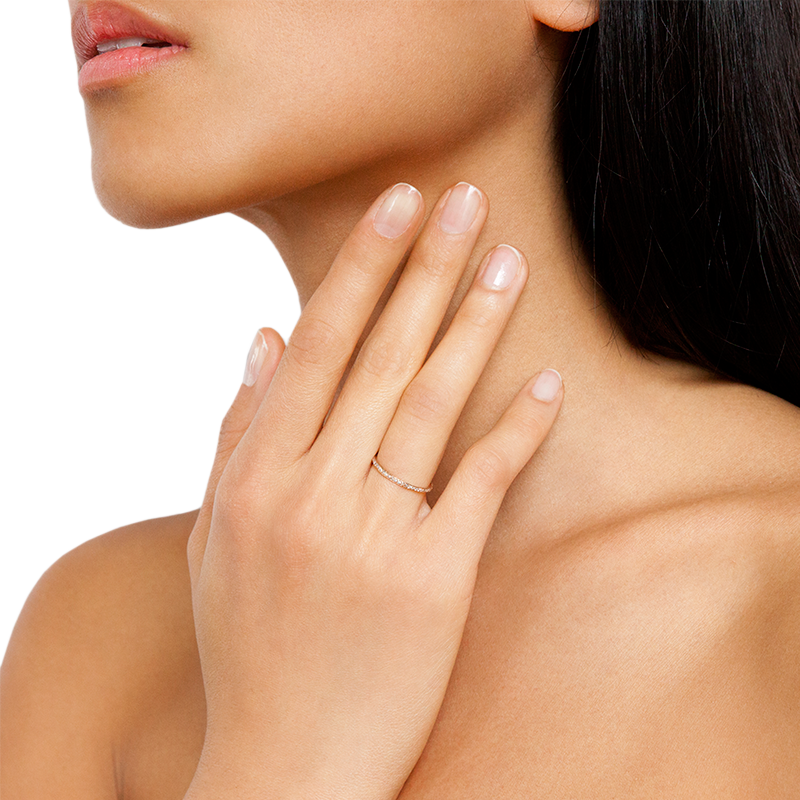 R-stack ring hammered pave-onfig-new