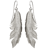 Feather Earrings Big Pavé
