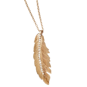 Feather Pendant Medium Pavé
