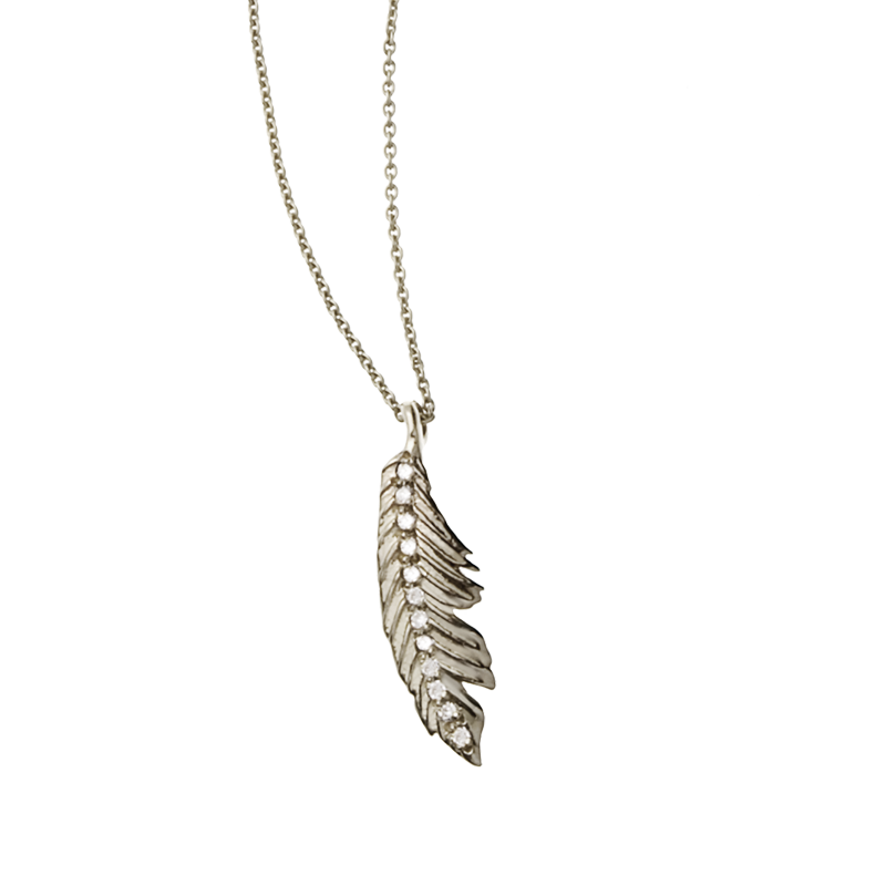 MANON/マノン】 feather pendant big thic on 47.5cm