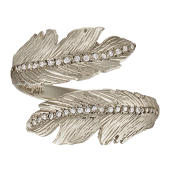 Feather Double Ring Pavé