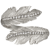Feather Double Ring Pavé