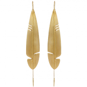 Native Feather Thread Earrings Big