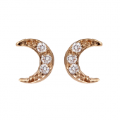 Moon Studs Small Pavé