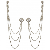 Disc Chain Ear-Piece Pavé