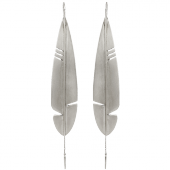 Native Feather Thread Earrings Big