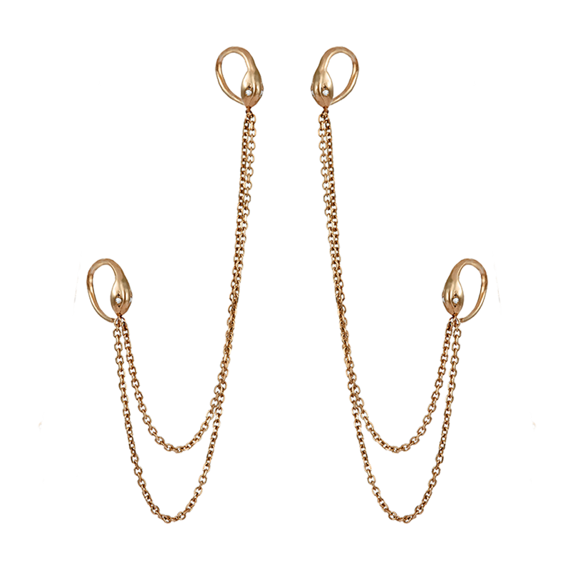 Snake Head Curb Chain Earrings – Metalmark Fine Jewelry