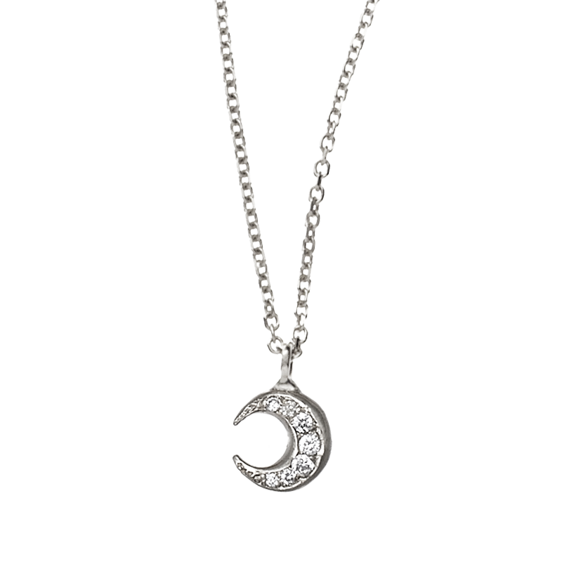 Moon Pendant Small Pavé | manon jewelry