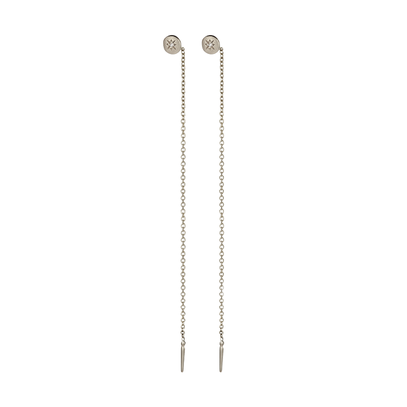 E-thread earring disc solit-long-85w