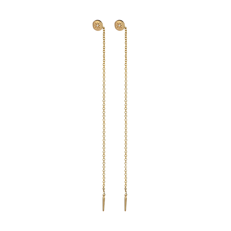 E-thread earring disc solit-long-85y