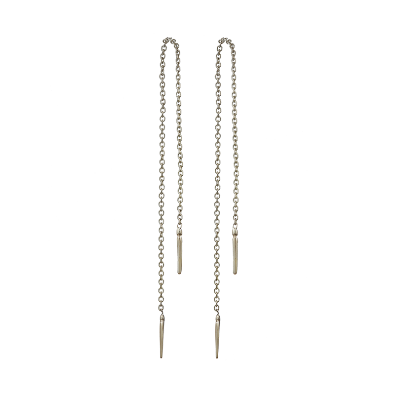 E-thread earrings spear chain-still-85w