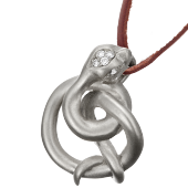 Snake Coil Pendant Big on Leather