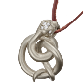 Snake Coil Pendant Big on Leather