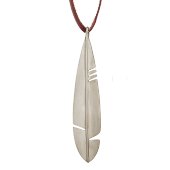 Native Feather Pendant Big on Leather