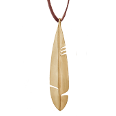 Native Feather Pendant Big on Leather