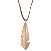 Native Feather Pendant Small on Leather