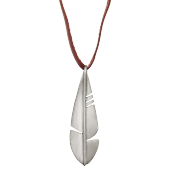 Native Feather Pendant Small on Leather