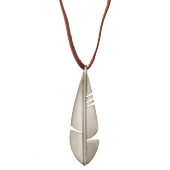 Native Feather Pendant Small on Leather