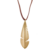 Native Feather Pendant Small on Leather | manon jewelry