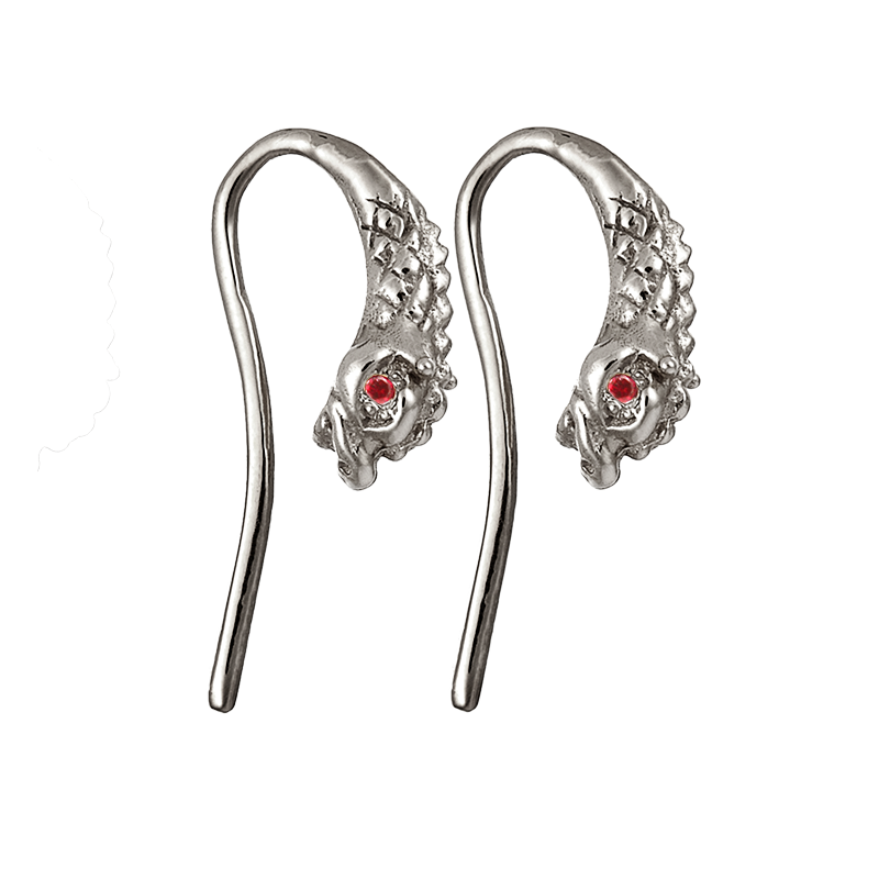 Dragon Earring-95-ss90-ruby