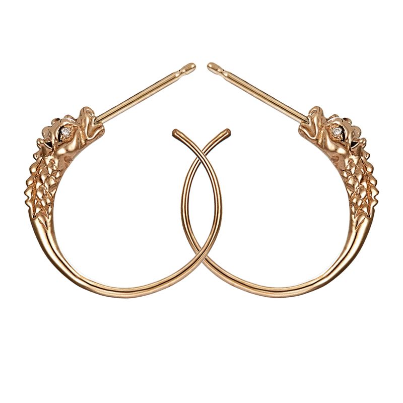 Dragon Hoop Earring-101-dbl-r90