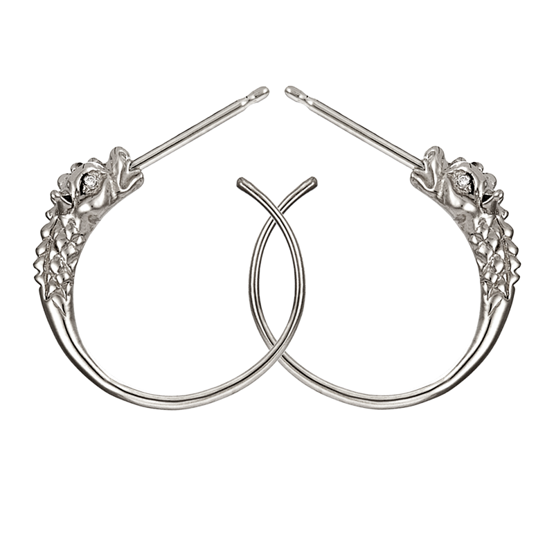 Dragon Hoop Earring-101-dbl-ss90